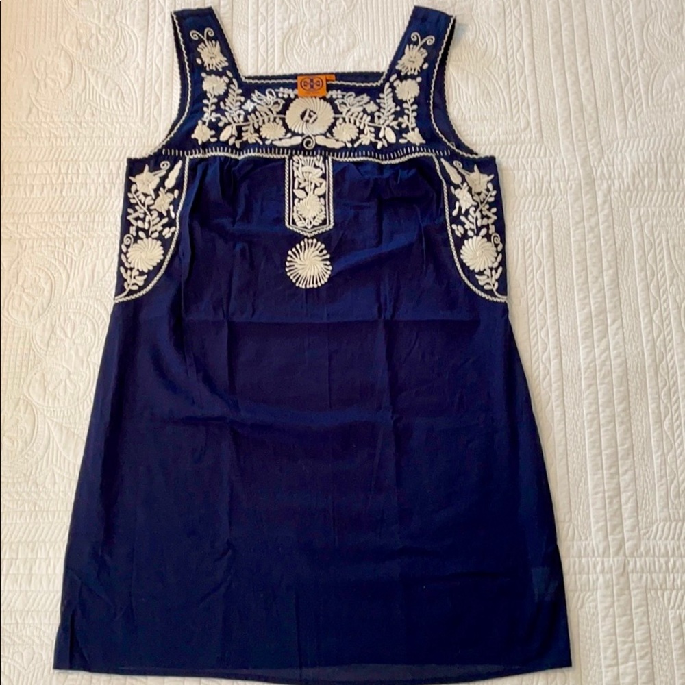 NEW Tory Burch M dress/swim coverup navy white